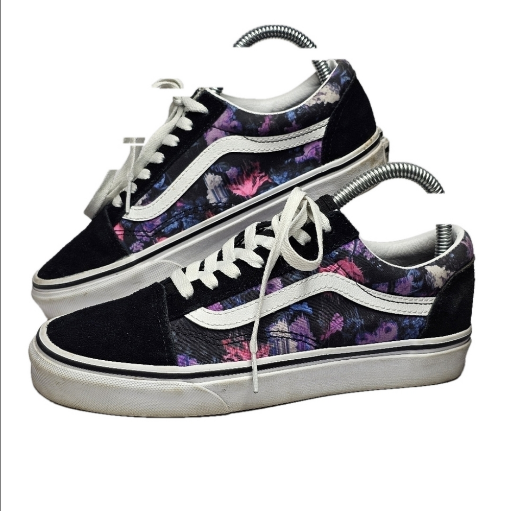 Vans Low Old Skool Warped Floral and Black Uni Sex Sneakers  M5.5/7W